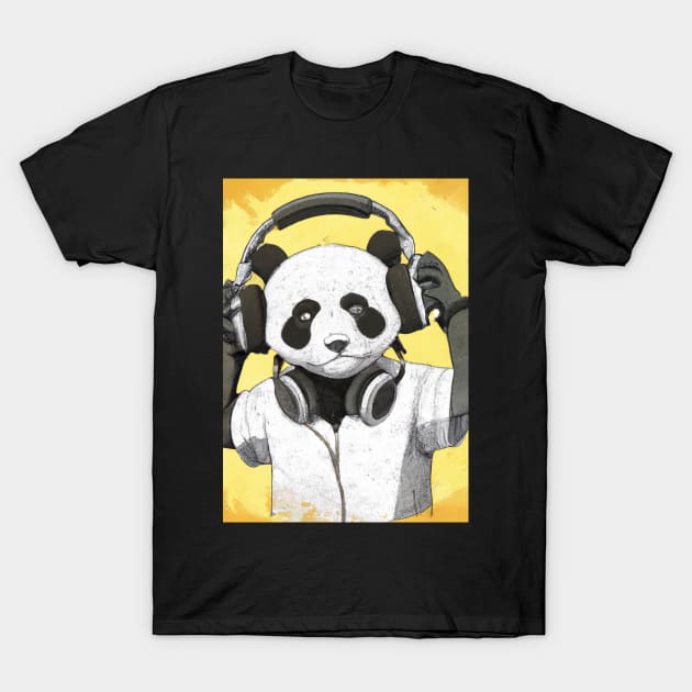 DJ Panda Music T-Shirt by maxcode